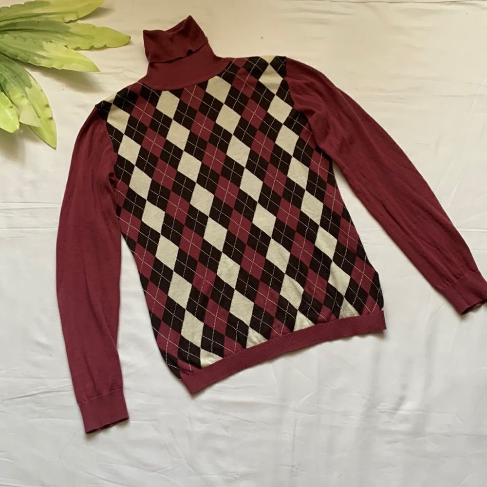 𝅺⭐️TOMMY Hilfiger Plaid Cotton Turtle Neck Sweater⭐️
